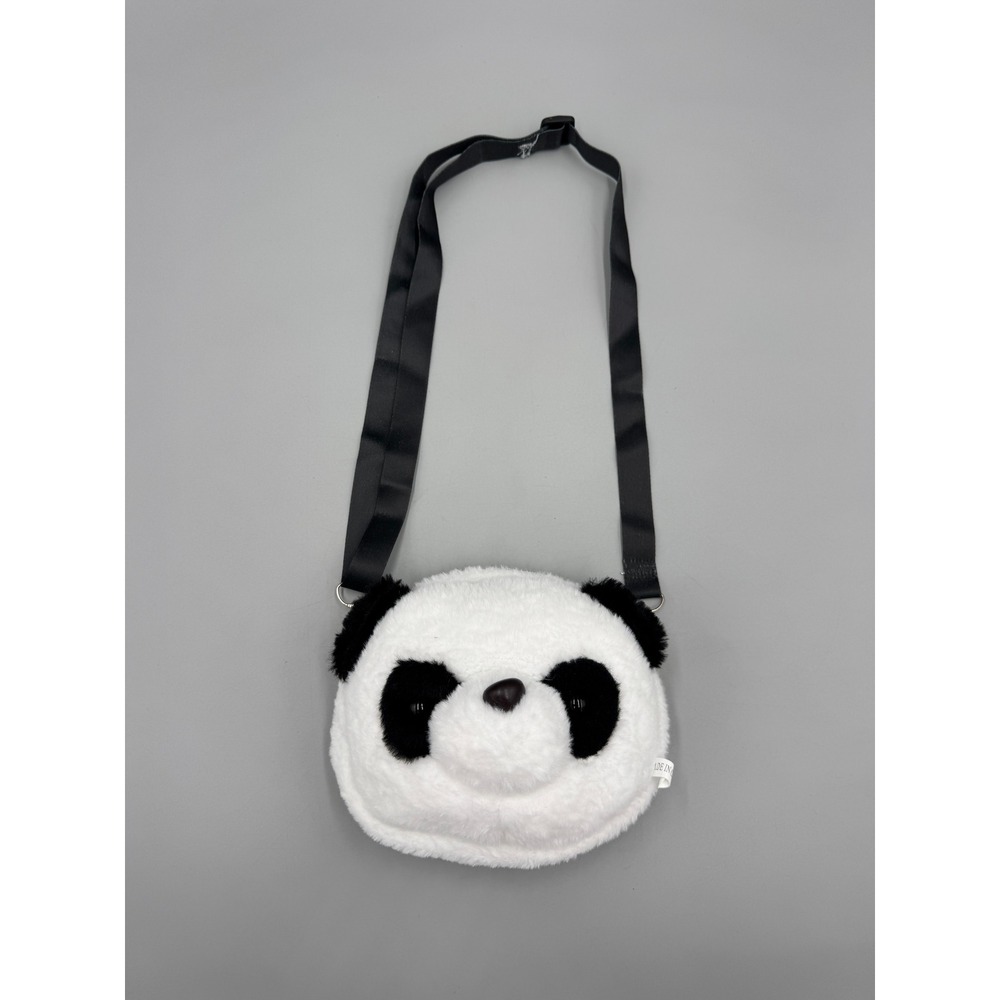 Panda Bear Plush Crossbody Novelty Purse Black White Adjustable